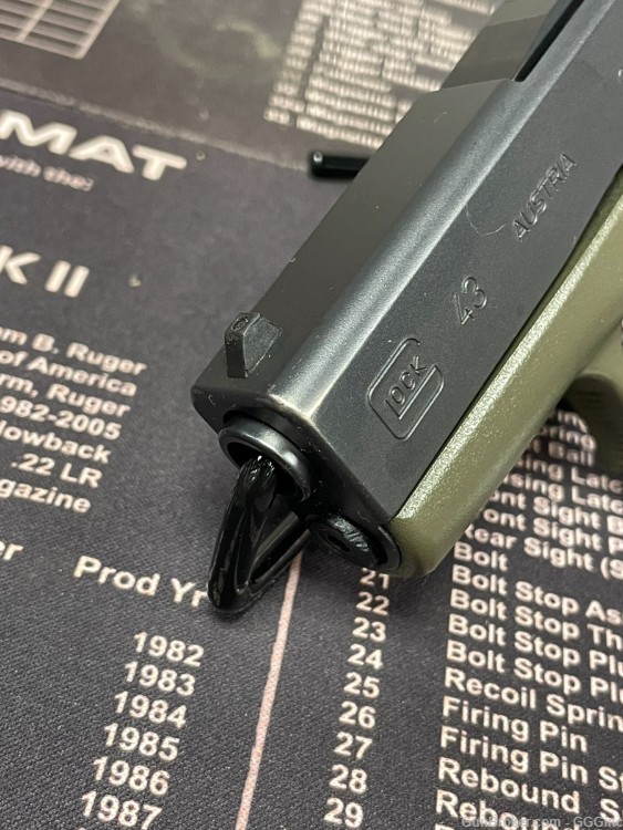 Glock 43 9mm OD GREEN/BLACK 3.41" - G43 - VGC! PENNY! NR!-img-5