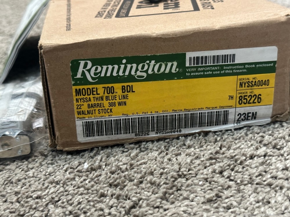 Remington 700 BDL thin blue line limited 308 Win NYSSA 40 of 1000 limited-img-19