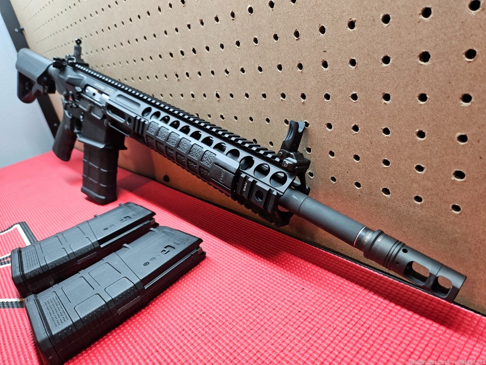 LMT MARS-H Quad 16in + 3 mags, muzzle brake, and irons.-img-4
