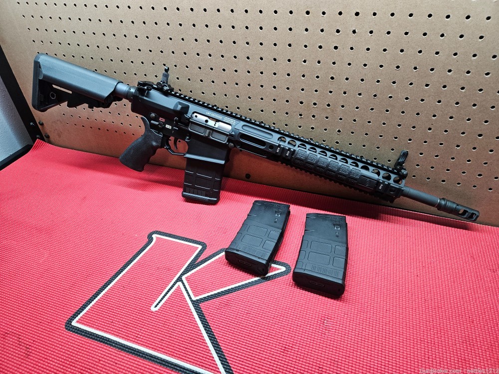 LMT MARS-H Quad 16in + 3 mags, muzzle brake, and irons.-img-5
