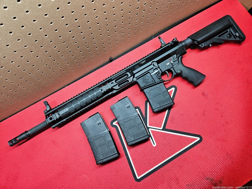 LMT MARS-H Quad 16in + 3 mags, muzzle brake, and irons.-img-1