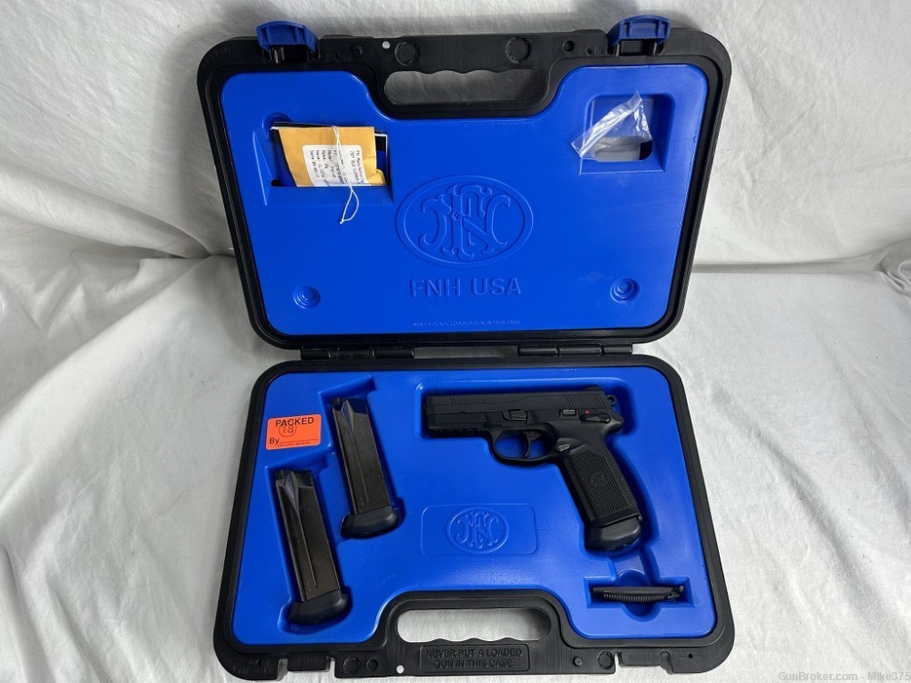 FN Hersal FNX-45 .45 ACP Black Handgun w/ 3 mags & case -img-0