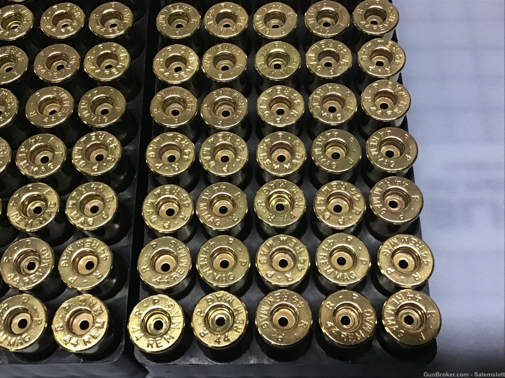 200 RP FED 44 Rem Mag Brass Remington Magnum Deprimed Pin Polished-img-5