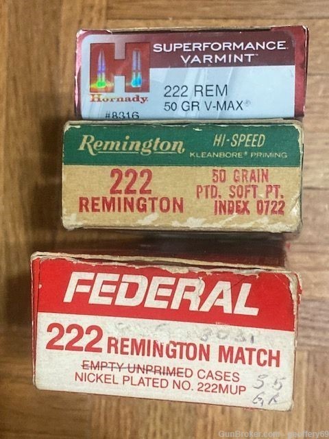 222 Rem Brass Rifle Cases Mixed Head Stamp 95 pcs-img-1