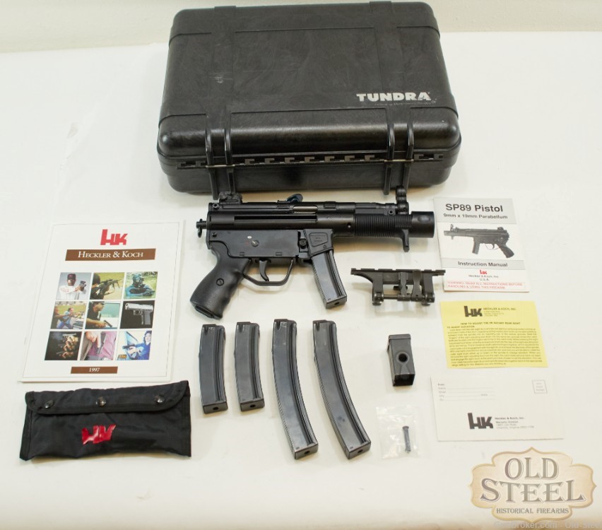 German HK SP89 Pre-Ban 9mm MP5K Comes W/ Claw Mount, 5 Mags, Speed Loader-img-0