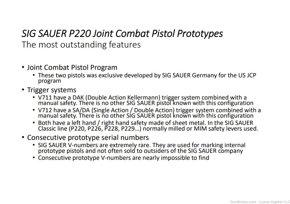 SIG SAUER P220 - JOINT COMBAT PISTOL PROGRAM PROTOTYPES -img-9