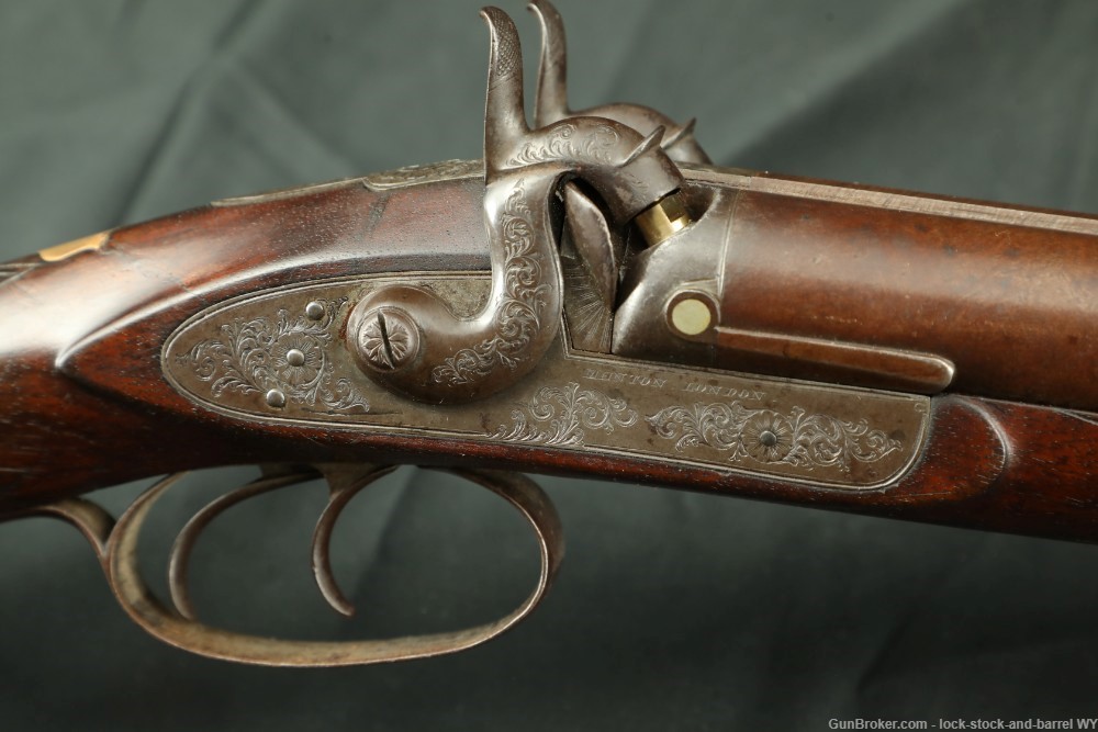 Joseph Manton Back-Action 10 GA Percussion SXS Shotgun, 1830s Antique-img-26