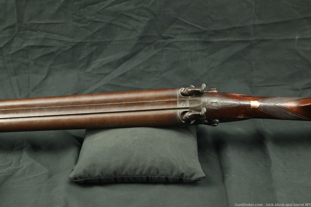 Joseph Manton Back-Action 10 GA Percussion SXS Shotgun, 1830s Antique-img-15