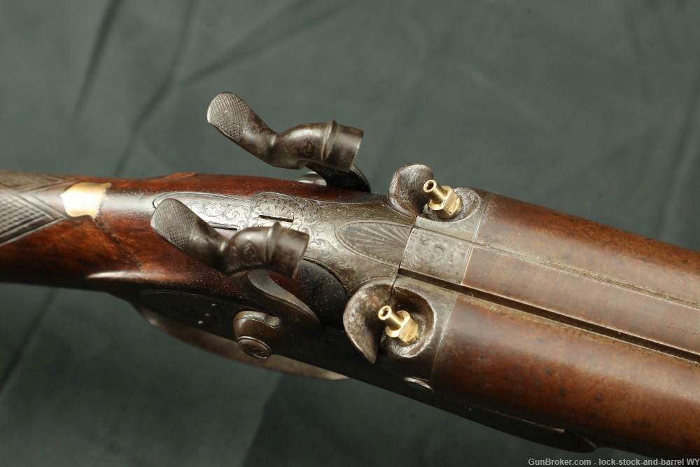 Joseph Manton Back-Action 10 GA Percussion SXS Shotgun, 1830s Antique-img-23