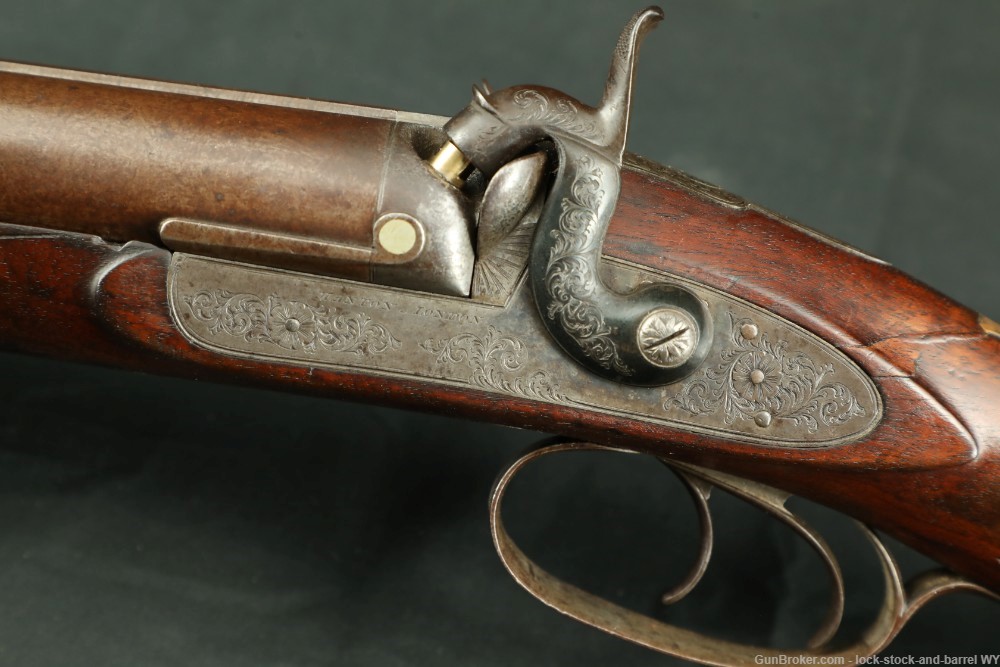 Joseph Manton Back-Action 10 GA Percussion SXS Shotgun, 1830s Antique-img-28