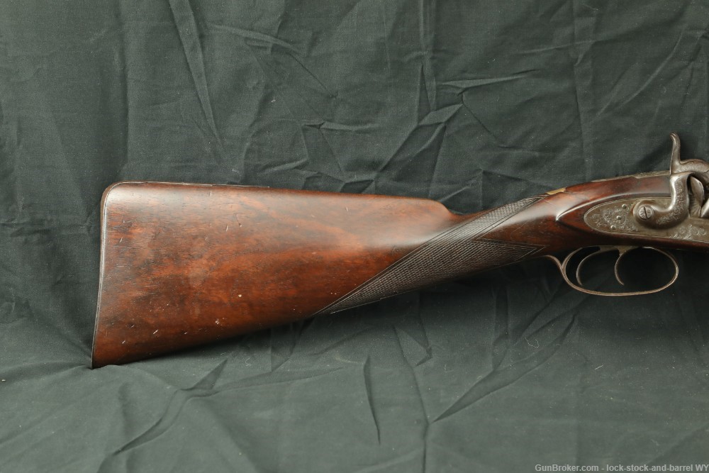 Joseph Manton Back-Action 10 GA Percussion SXS Shotgun, 1830s Antique-img-3