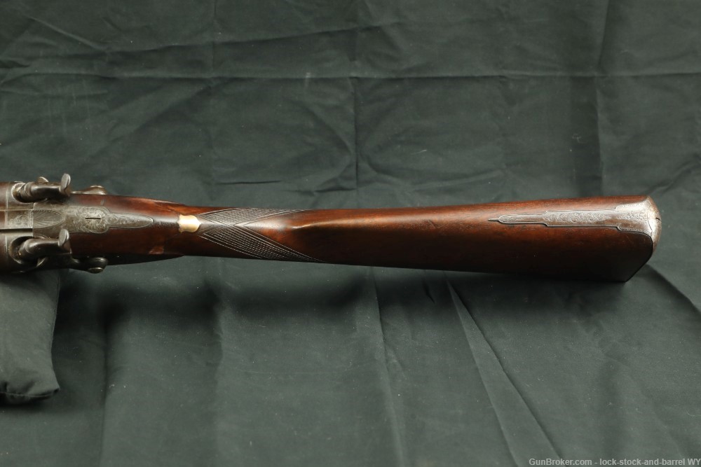 Joseph Manton Back-Action 10 GA Percussion SXS Shotgun, 1830s Antique-img-16
