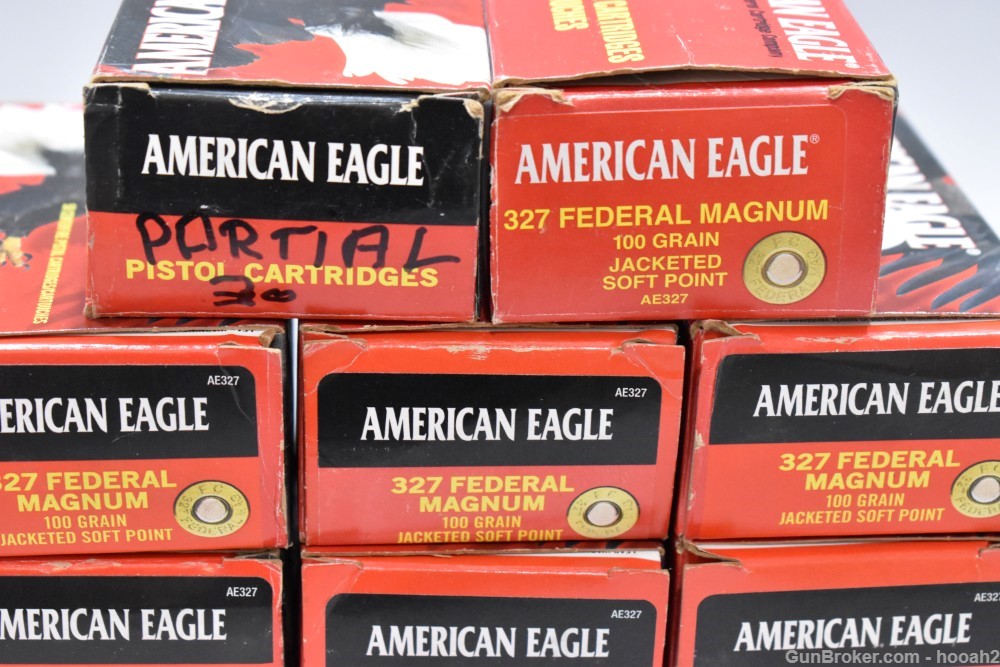 11 Boxes 515 Rds & 32 Fired Cases 327 Federal Magnum 100 G JSP Ammunition -img-1