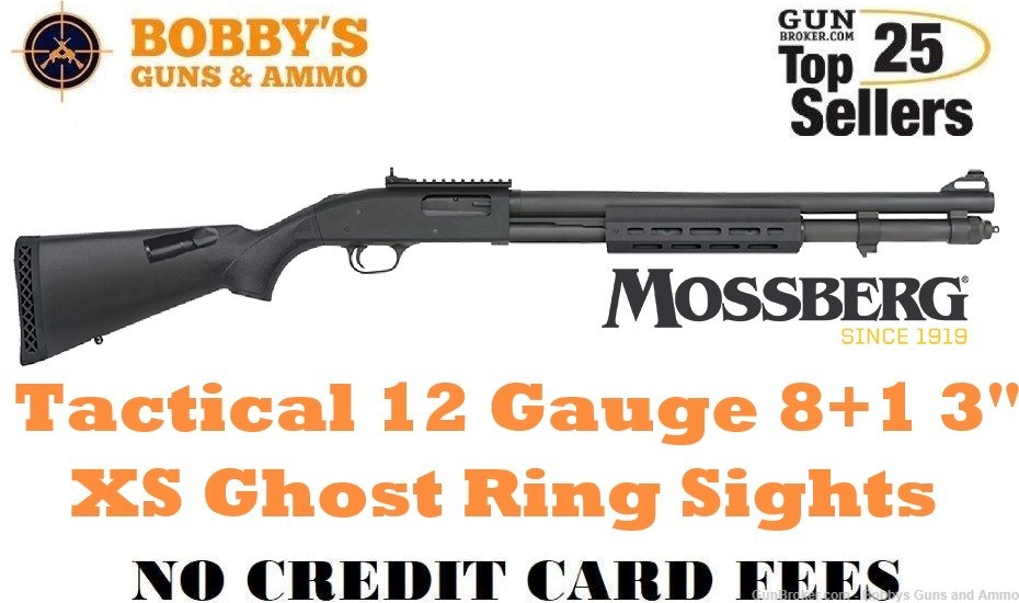 Mossberg 50768 590A1 Tactical 12 Gauge 8+1 3" 20" XS Ghost Ring Sights-img-0