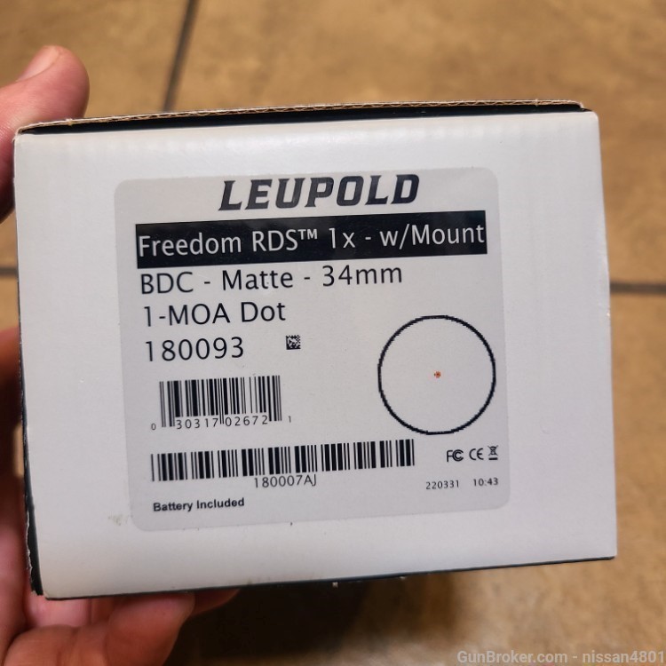 Leupold Freedom RDS 1x34mm Red Dot 223 BDC 1 MOA Dot w Mount 180093 -img-4