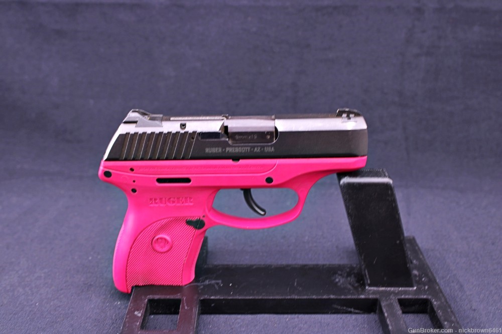 RUGER LC9 9MM 3.12 BBL MANUAL SAFETY RASPBERRY PINK FACTORY BOX -img-7
