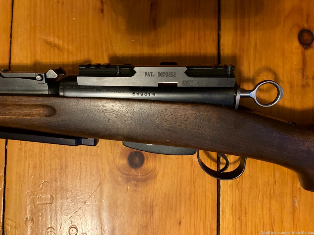 Swiss Sig K31 Rifle 7.5x55 with RSI Scope Mount and Dampener Straight Pull -img-4