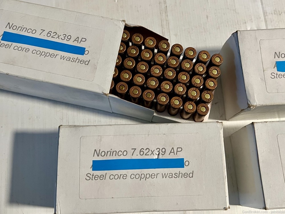 7.62X39 Ammunition Chinese Steel Core Copper Washed 200 rounds-img-4