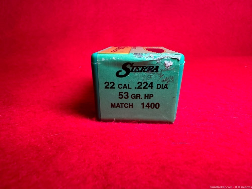 Sierra 22 Caliber (.224") 53 Gr. Hollow Point MatchKing Bullets (Box of 100-img-1