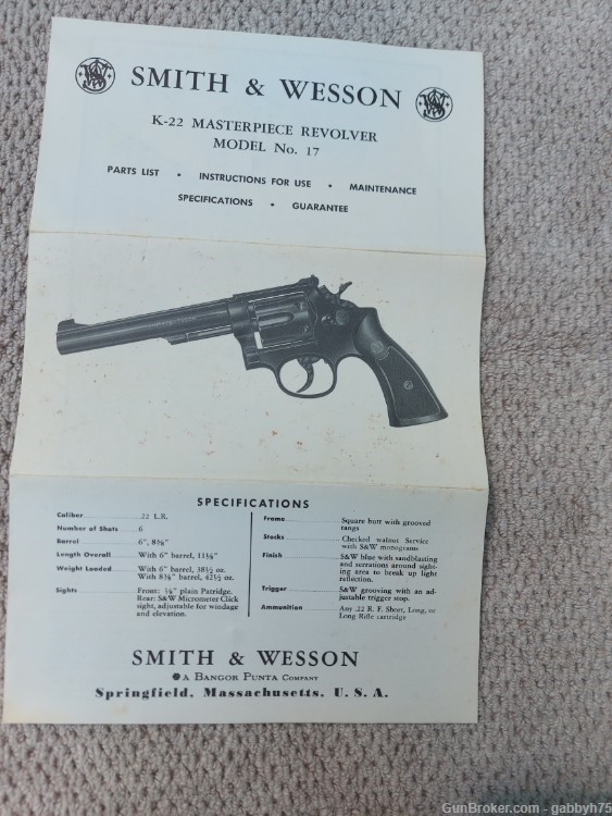  Smith & Wesson K22 Masterpiece Model 17-3 .22LR  6" bbl-img-24