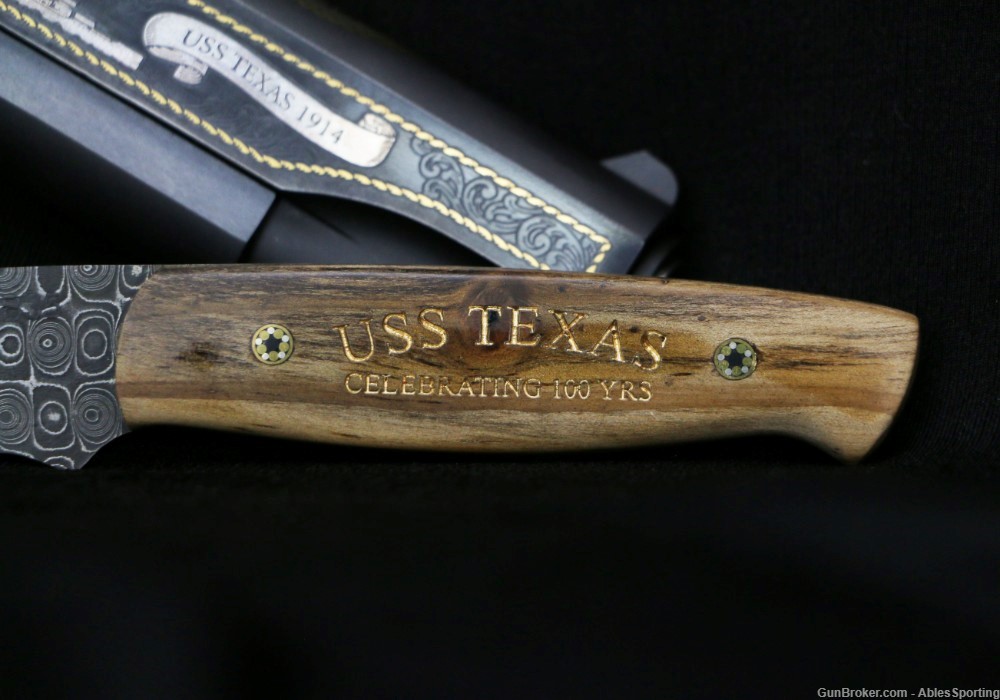 USS Texas Commemorative Colt 1911, 45 ACP, #69 of 2000, W/ Matching Knife -img-2