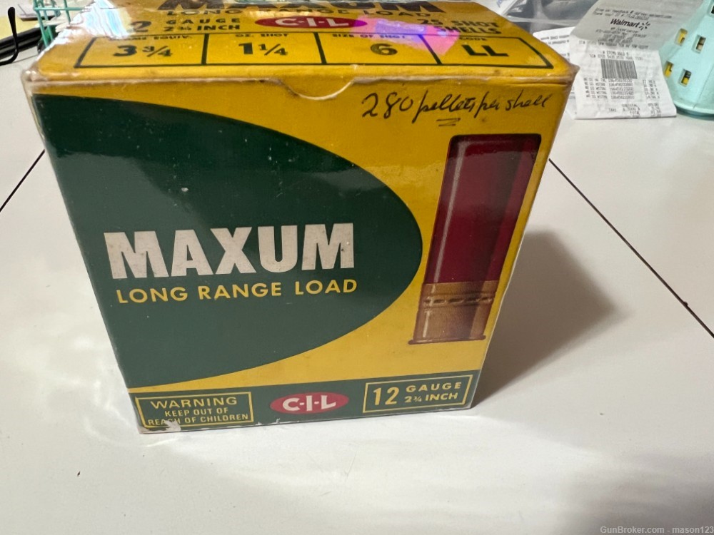 FULL 12 GA IN 2-3/4 INCH MAXUM RED SHELL BOX NO 6  LL-img-2