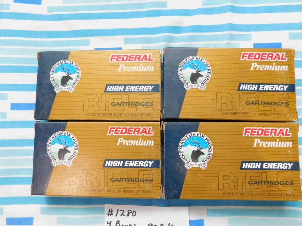 4 Boxes 80 Rds Federal 280 Rem High Energy 140 Gr Trophy Bonded Bear Claw-img-3