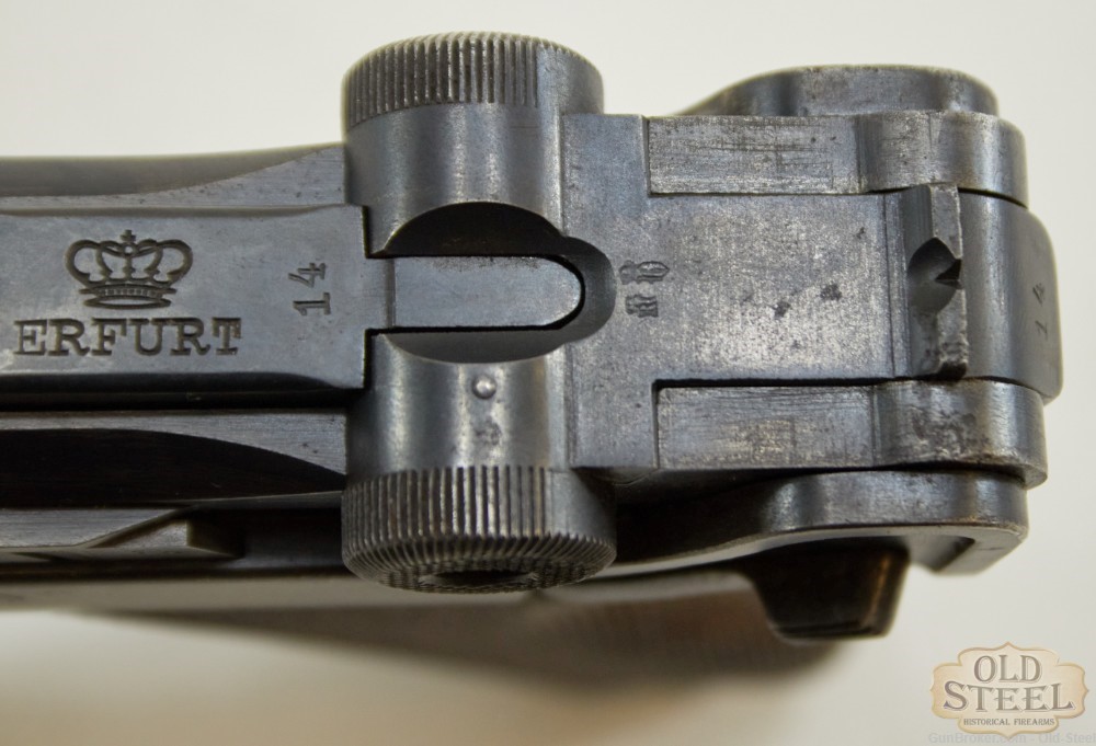  Unit Marked German P08 Luger 9mm Erfurt C&R WW1 WWI Era MFG 1912-img-22
