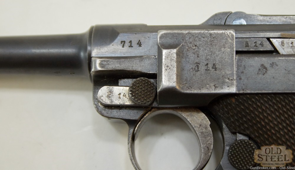  Unit Marked German P08 Luger 9mm Erfurt C&R WW1 WWI Era MFG 1912-img-17
