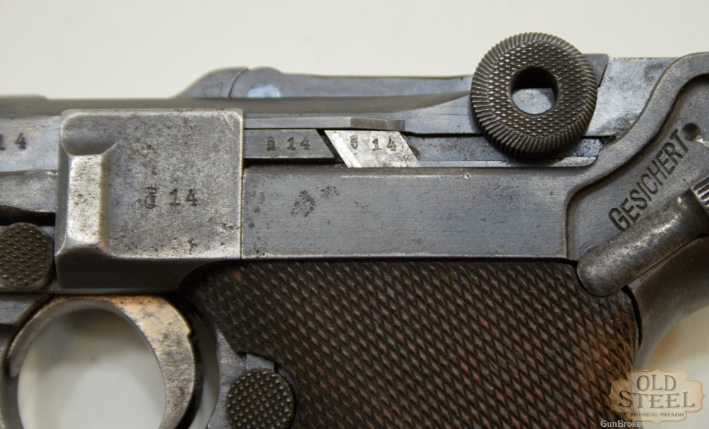  Unit Marked German P08 Luger 9mm Erfurt C&R WW1 WWI Era MFG 1912-img-18