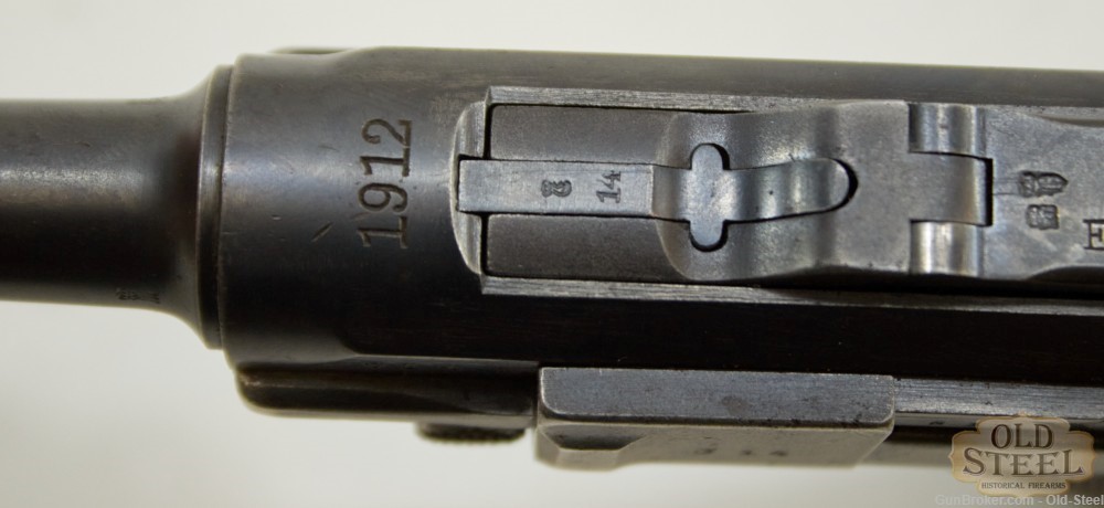  Unit Marked German P08 Luger 9mm Erfurt C&R WW1 WWI Era MFG 1912-img-20