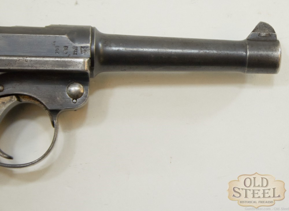  Unit Marked German P08 Luger 9mm Erfurt C&R WW1 WWI Era MFG 1912-img-7
