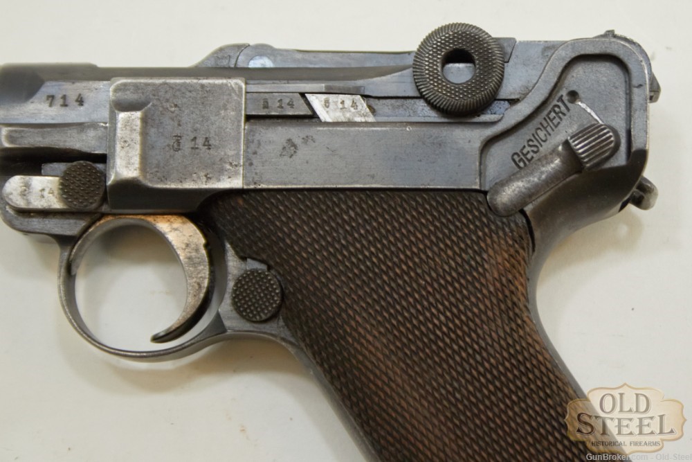  Unit Marked German P08 Luger 9mm Erfurt C&R WW1 WWI Era MFG 1912-img-4
