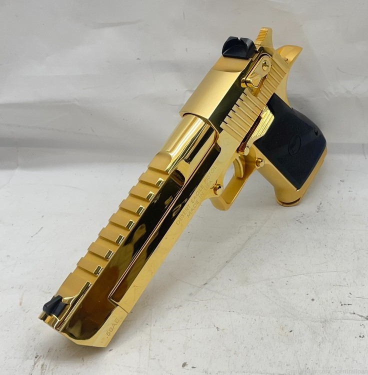 MAGNUM RESEARCH .50 AE DESERT EAGLE IN GOLD PLATED W/CASE!-img-6