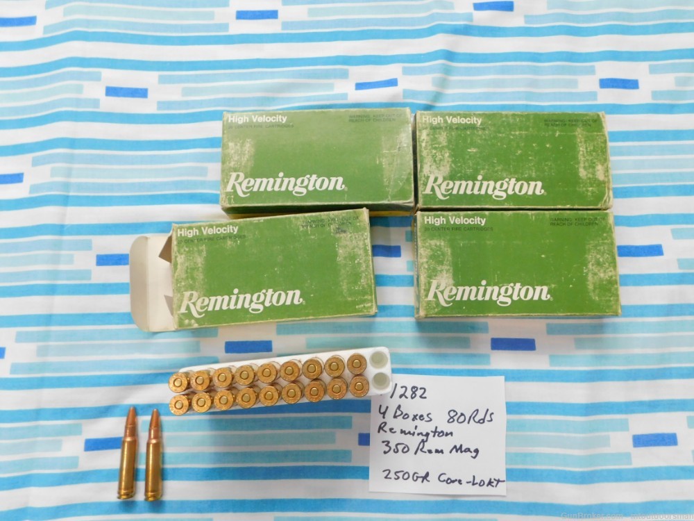4 Boxes 80 Rds 350 Rem Mag Remington 250 Gr 200 Gr Core Lokts PSP-img-4
