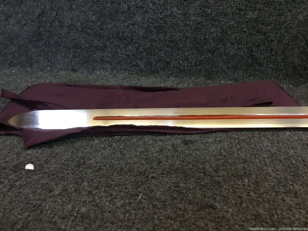 Japanese Omiyari "Yari" (Spear) with cover and Decorated sheath. Full Tang-img-2