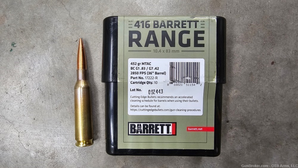 Barrett 416 Range Cutting Edge Bullet 452gr MTAC 17222-R .416-img-0