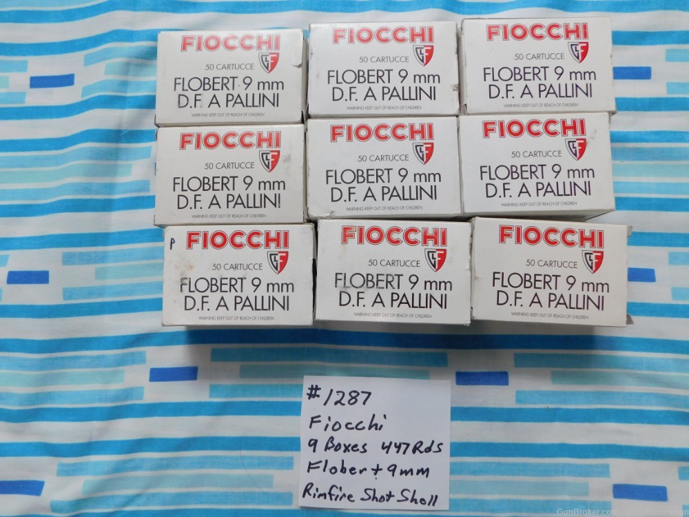 9 Boxes 447 Rds Fiocchi Flobert 9mm Rimfire Shotgun Shell RARE 9 Shot-img-1
