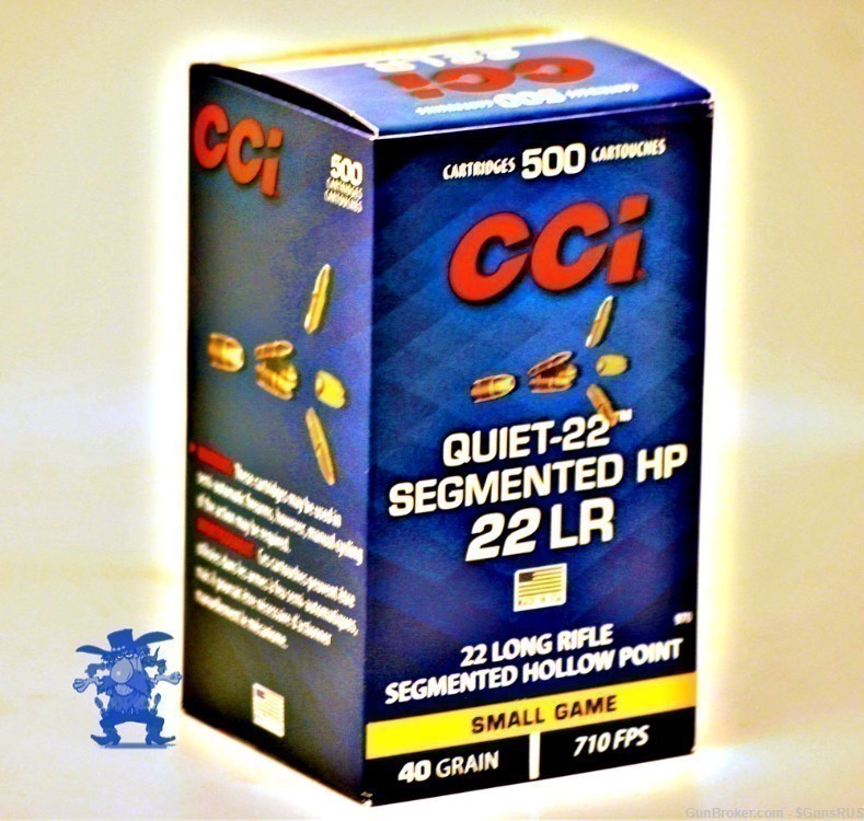 CCI QUIET 22 LR/SEGMENTED HP 22LR Hollow Point 40 Grain 500 Rounds-img-0