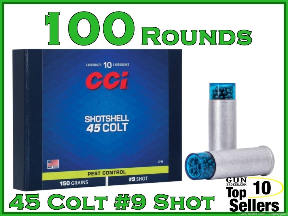 CCI Pest Control 45 Colt Shotshell #9 Shot 3746 100ct 45-Colt Pest Shot #9 -img-0