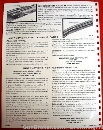 Orig Remington Owners Instruction Manual Model Nylon 76-img-2