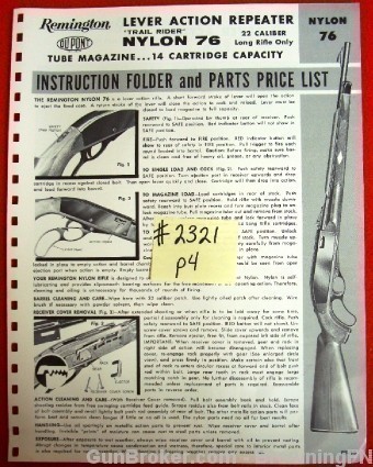 Orig Remington Owners Instruction Manual Model Nylon 76-img-0