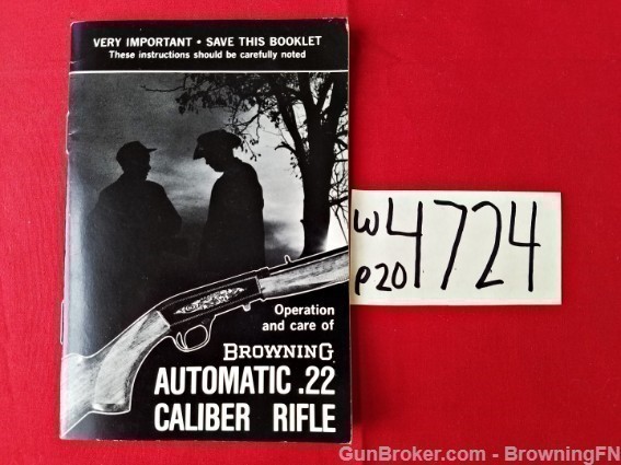 Orig Browning Automatic .22 Rifle Owners Instruction Manual-img-0