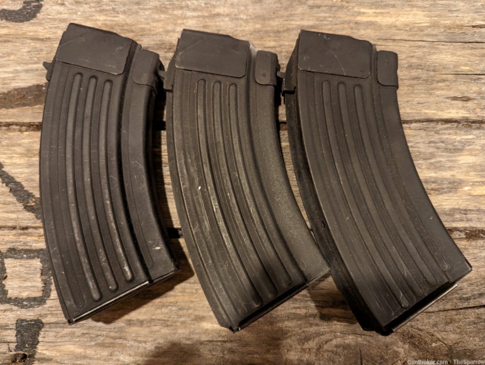 3 NOS Hungarian AK AMD 65 20 Round Tanker 7.62x39 Magazines w/ carrier-img-1