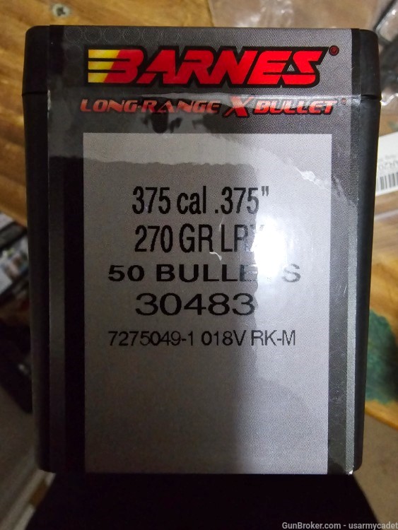 Barnes .375 LRX 270 Grain Bullets 50ea-img-0
