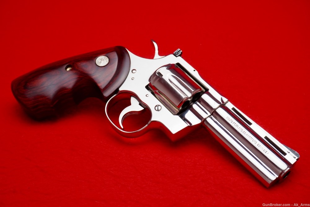 RARE 1977 Colt Python 4" .357 Magnum *FACTORY NICKEL FINISH*-img-4