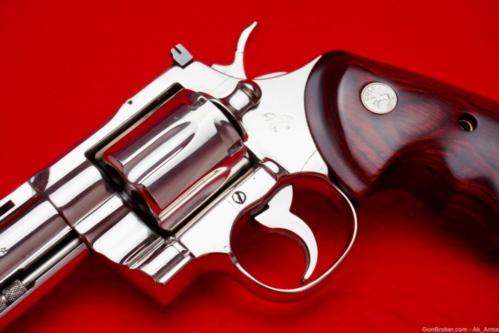 RARE 1977 Colt Python 4" .357 Magnum *FACTORY NICKEL FINISH*-img-2