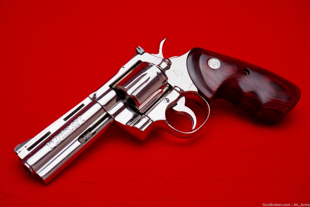 RARE 1977 Colt Python 4" .357 Magnum *FACTORY NICKEL FINISH*-img-0