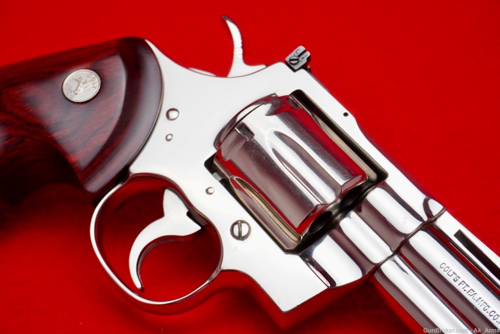 RARE 1977 Colt Python 4" .357 Magnum *FACTORY NICKEL FINISH*-img-6