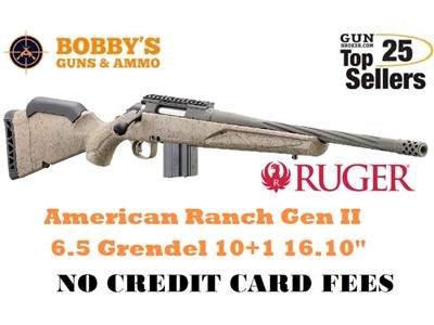 Ruger 46927 American Ranch Gen II Full Size 6.5 Grendel 10+1 16.10"